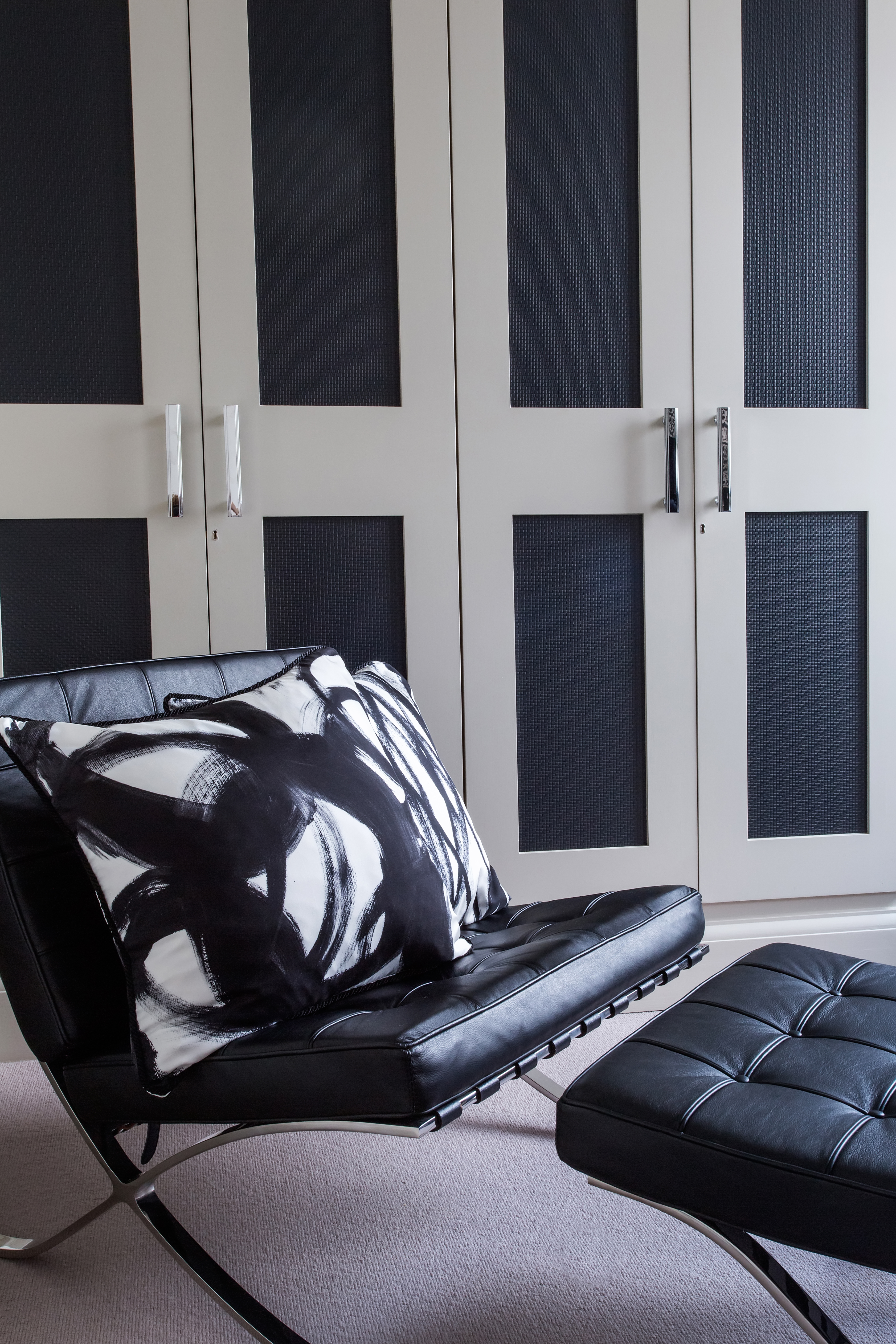 Interior design luxury cushions on chair
