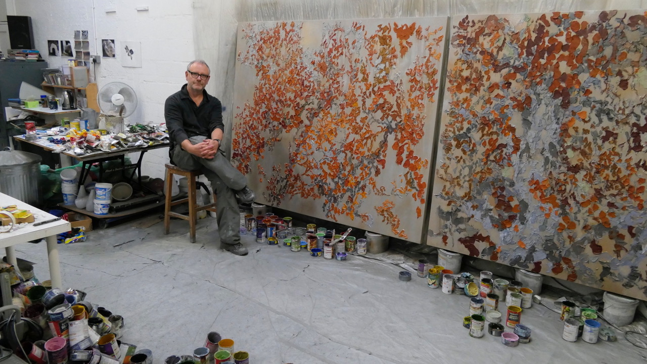 Artist in his studio